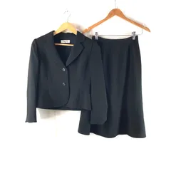 リリアンビューティーエクラ Liliane Burty ECLAT セットアップ ジャケット フレアスカート スーツ 裏地付き 肩パッド 日本製 黒 977642