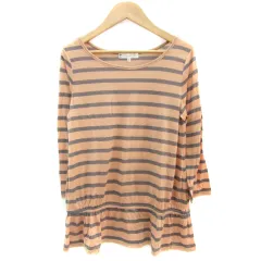 クミキョク 組曲 KUMIKYOKU カットソー 七分袖 ラウンドネック ボーダー柄 2 オレンジ /YM39