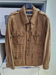 ポロラルフローレン ウールサファリジャケット ベージュ×ブラウン S アメリカ製 ポロラルフローレン サファリジャケット | Bon Vieux