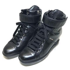 ☆即日発送☆新品☆PRADAプラダ☆ハイカットスニーカー☆ブラック40 