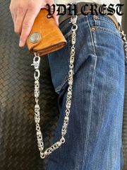 ZKKWCN ウォレットチェーン 重厚クロスチームウォレットチェーン 刻印  