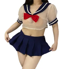 新品 [MONEON] セーラー服 コスプレ 大きいサイズ シースルー 透け コスチューム XXL以上 ハロウィン 仮装 衣装