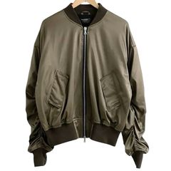 vintage gimmick Design zip ma-1 カーキ色 - メルカリ