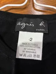 Agnes b アグネス ベー コットン ブラック ベスト (size 2/M)