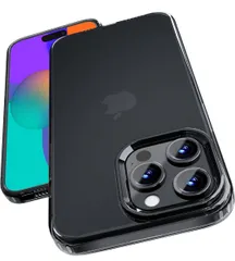 ★ONES 艶消し · 半透明 iPhone15Pro ハードケース 米軍MIL規格 〔 マット感·高靭性·強化PC保護板 ✚ 高弾性·衝撃吸収·シリコンバンパー 〕『 レンズ保護 · 画面保護 』 Qi充電 ストラップホール 滑り止め  クリア カバー