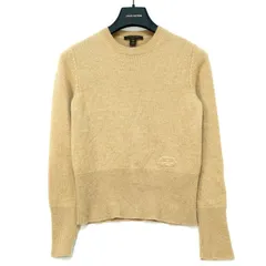 LOUISVUITTON ルイヴィトン ロゴエンブロイダリー 刺繍 カシミヤ ニット セーター ベージュ XSサイズ RW152A F8KL23OJS