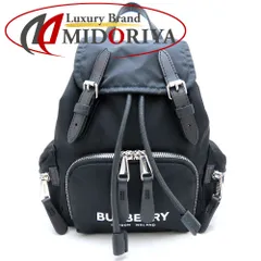 BURBERRY バーバリー ミニバックパック 8021258 リュック・バックパック ナイロンxレザー ブラック レディース/352747【中古】