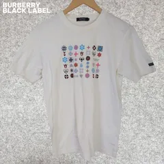 BURBERRY BLACK LABEL カラフル模様 ホワイトTシャツ 半袖 完売品 Mサイズ