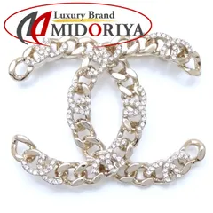 CHANEL シャネル ココマーク ブローチ ラインストーン I22K GP ゴールドメッキ /292351【中古】【BJ】