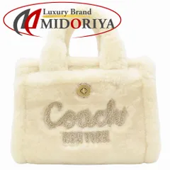 COACH コーチ カーゴ トート バッグ 20・シアリング CZ101 トートバッグ ファーxレザー チョーク アイボリー/352439【中古】