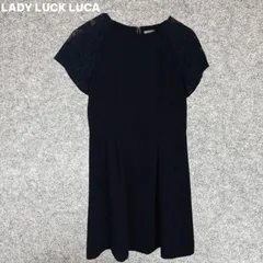 LUCA/LADY LUCK LUCA 黒のひざ丈ワンピース レース袖新品未使用 Sサイズのサムネイル