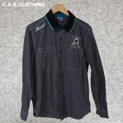 CAB CLOTHING 刺繍入りダークグレーのデニムシャツ Mサイズのサムネイル