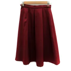 エニィスィス エニシス anySiS フレアスカート ミモレ丈 2 ワインレッド /SM38