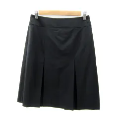 23区 オンワード樫山 ボックスプリーツスカート ミモレ丈 無地 38 M 黒 ブラック /SY19