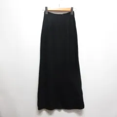 ユニクロ UNIQLO × Mame Kurogouchi マメクロゴウチ 3D リブ ロング スカート M/L 黒 ブラック