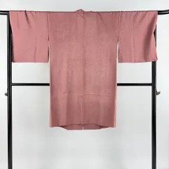 道中着 身丈105cm 裄丈67.5cm L 和装コート 幾何学 ピンク 正絹 名品 【中古】