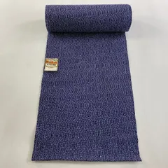 反物 優品 小紋 堅牢染 幾何学 絞り 紺色 綿 【中古】
