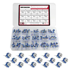 新品 WMYCONGCONG 150個 可変抵抗器 15値 100-1MΩ 6mm トリマ ポテンショメータ 精密 半固定抵抗 半固定ボリューム 調整可能 アソートメント キット 100Ω1MΩ