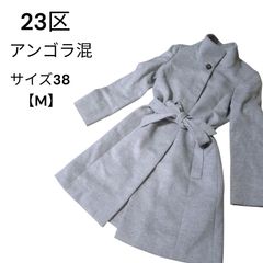 バーバリーブルーレーベル ウールコート ノバチェック ベルト アンゴラ混 L