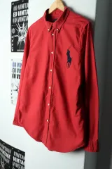 (M) ポロラルフローレン シャツ レッド ビックポニー-15878