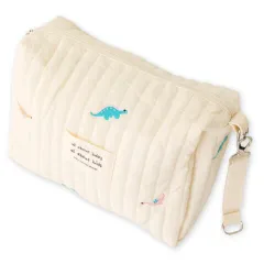 新品 おむつポーチ ベビー バッグ 収納 赤ちゃん 出産祝い プレゼント おしゃれ かわいい 旅行 綿 おしりふき 大容量 グッズ ファスナー ベビーカー お出かけ 持ち運び コットン シンプル コンパクト 軽量 恐竜