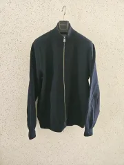 ZARA ザラ メンズ ニット ジップアップ カーディガン ネイビー コットン混 6674 404