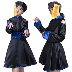 新品 [Formemory] キョンシー ハロウィン コスプレ 仮装 キョンシー コスプレ 幽霊 ズゾンビ ハロウィン コスチューム ドレス 大人 レディース スカート ワンピース 可愛い フリーサイズ 帽子+ドレス+お札+ベルト 4点セット