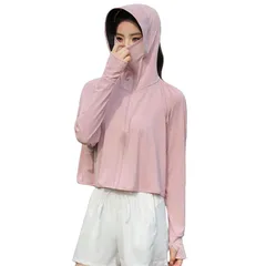 【新品】 [Guooryvner] グオーリーブナー ブラウス レディース 日焼け対策 パーカー トップス 春夏秋 紫外線対策 長袖 フード付き 大きいサイズ 薄手 アウター おしゃれ UVカット 速乾 おしゃれ 自転車 登山 冷感素材 カジュアル 可愛い 1