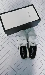 プーマ かわいい リボン スニーカー 245 プーマ アイボリー リボン スリッポン