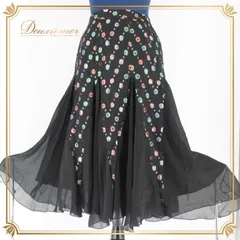 社交ダンス 衣装 スタンダード スカート レッスンウェア 女性用 レディース オールシーズン 黒 ブラック系 ラメ キラキラ カラフル レース おしゃれ 上品 丈感 フレア スカート ドレス スポーツ シンプル ダンス ウェア ユニフォーム 軽量 繊細 高品質