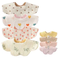 新品 [GoUseGo] ベビー スタイ 4枚セット 両面使える 6重ガーゼ 360度スタイ 女の子 男の子 よだれかけ おしゃれ 新生児 赤ちゃん スタイ 無地 お食事スタイ ベビーギフト 出産祝い