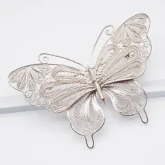 ヴィンテージ 中国七宝 SILVER刻印 ブローチ 銀線細工 フィンガー 爪 ヴィンテージ 中国七宝 SILVER刻印 ブローチ 銀線細工 フィンガー 爪