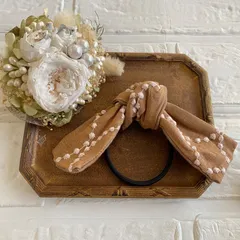 5-3 ミナペルホネン リボンヘアゴムワイヤー　タンバリンBR