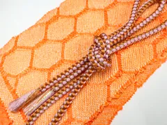 【一輝堂】和装小物 帯締め 帯揚げ セット 振袖用 総絞り 丸組 金糸 美品 帯締 帯揚 25w10-12987