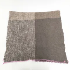 未使用 45R フォーティファイブアール ウール100% 切り替えマフラー 総柄 未使用 45R フォーティファイブアール ウール100% 切り替え