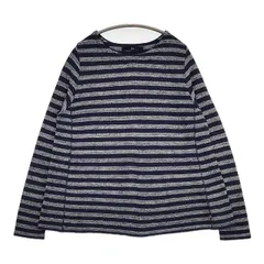 45R ウールリブニットプルオーバー ネイビー ボーダー BELLUNA PLUS（ベルーナ）の「ボーダー柄ニットプルオーバー