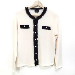 LANVIN COLLECTION(ランバンコレクション) カーディガン サイズ38 M レディース - アイボリー×黒 長袖