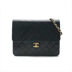 良品 CHANEL シャネル ココマーク マトラッセ ラムスキン プッシュロック チェーン ショルダー バッグ ブラック ブランド 鞄 k6706