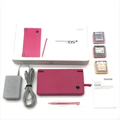 未使用 任天堂 ニンテンドー DSi 本体 カセット3個セット ピンク トモダチコレクション 家計ダイアリー 韓国語 ゲーム まとめ m15187