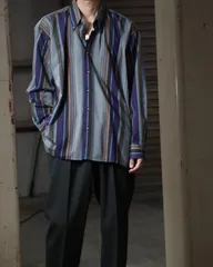 multi stripe button-down l/s shirt oversized マルチカラー ストライプ オーバーサイズ ボタンダウン 長袖シャツ XL 90s 00s