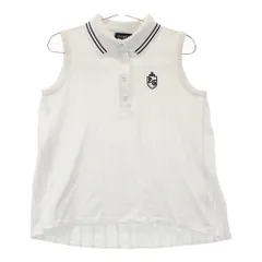 サイズ：0 PEARLY GATES パーリーゲイツ  プリーツ ノースリーブニットポロシャツ  ホワイト系 [240101536787] ゴルフウェア レディース ストスト