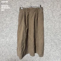 earth music&ecology　コーデュロイ ベージュ フレアスカート Fサイズ