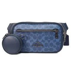 コーチ バッグ COACH コーティングキャンバス レザー シグネチャー エリアス コインケース付き ベルトバッグ 2way ワンショルダー バックパック ボディバッグ ウエストバッグ デニム×ミッドナイトネイビー CZ400