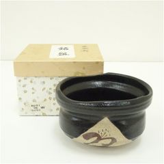 長山窯造 粉引卯の絵茶碗（共箱）茶道 抹茶 おしゃれ 抹茶茶碗 抹茶碗