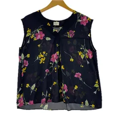 URBAN RESEARCH DOORS アーバンリサーチドアーズ 花柄 Vネックブラウス sizeOne/ネイビー