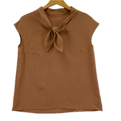 green label relaxing グリーンレーベルリラクシング ユナイテッドアローズ ボウタイ フレンチスリーブブラウス size表記なし/ピンク