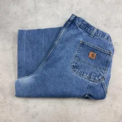 カーハート　ダブルニー　デニムペインターパンツ　古着　青　W42 L30