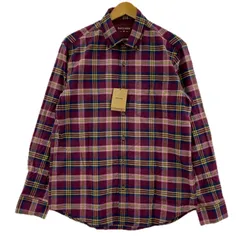 DoCLASSEドゥクラッセ タグ付き長袖シャツ sizeM/ボルドー×ネイビー