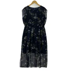Droite lautreamontドロワットロートレアモン 花柄タックワンピース size2/ネイビー