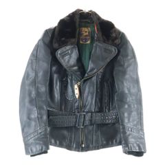VINTAGE (ヴィンテージ) 30-40S VINTAGE ヴィンテージ ドイツ製 レザー モーターサイクル ダブルライダースジャケット ダークグリーン